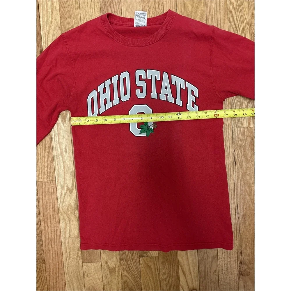 Fruit Of The Loom Vintage Ohio State‎ Long Sleeve T Shirt Red Mens Small